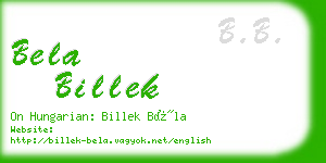 bela billek business card